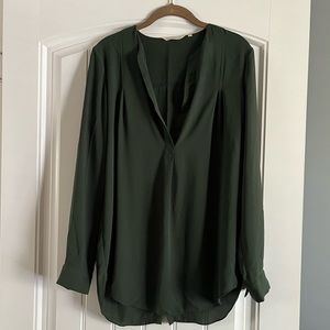 Boutique dark green tunic blouse
